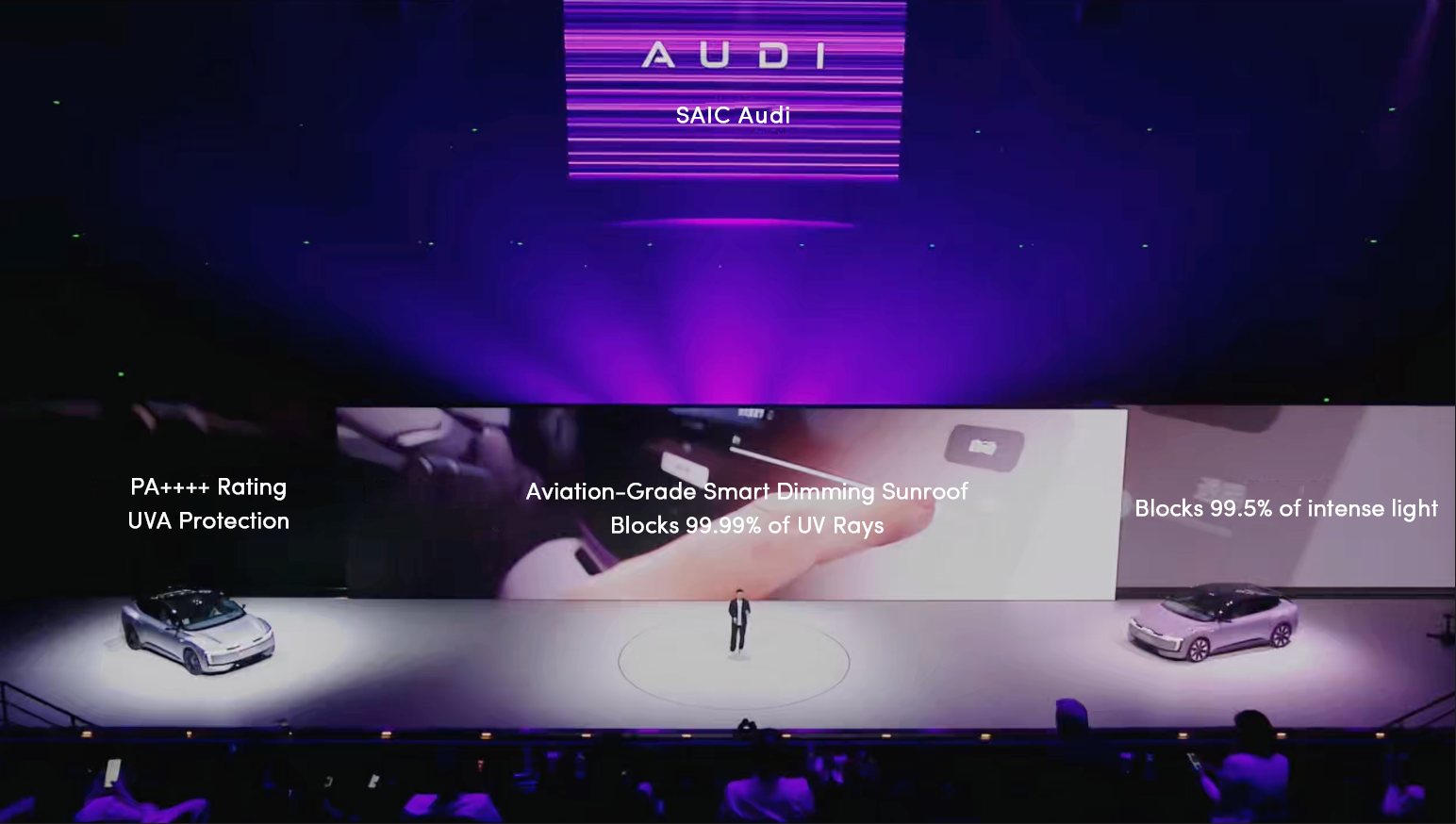 Audi Debuts First E5 Sportback with Ambilight's Electrochromic Smart Dimming Sunroof 